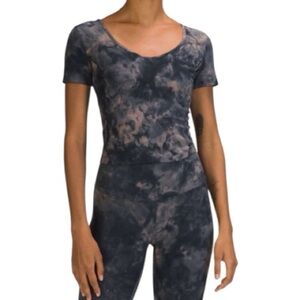 Lululemon Align T-shirt Diamond Dye Lunar Rock True Navy Women’s Size 6